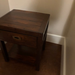 Like New La Hacienda Solid Wood Side Table with Single Drawer - M354