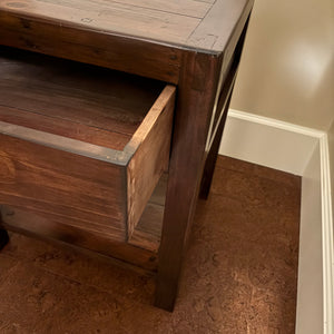 Like New La Hacienda Solid Wood Side Table with Single Drawer - M354