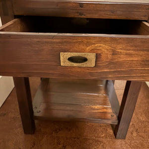Like New La Hacienda Solid Wood Side Table with Single Drawer - M354