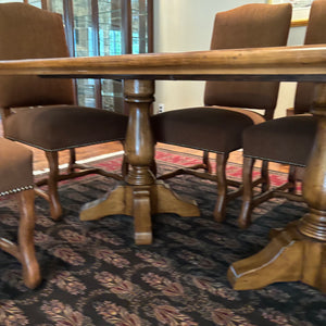 84" Long Solid Wood Dining Table with 6 Chairs - M355