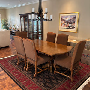 84" Long Solid Wood Dining Table with 6 Chairs - M355