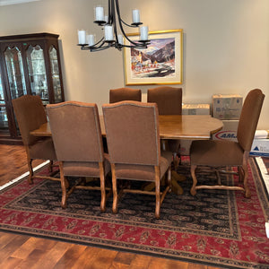 84" Long Solid Wood Dining Table with 6 Chairs - M355