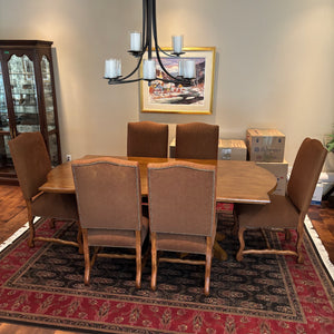 84" Long Solid Wood Dining Table with 6 Chairs - M355