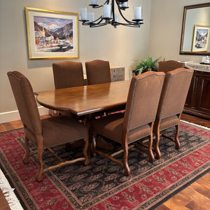 84" Long Solid Wood Dining Table with 6 Chairs - M355