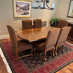 84" Long Solid Wood Dining Table with 6 Chairs - M355