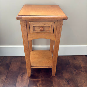 28” Tall Solid Wood Accent Stand/Table with Small Drawer - M358