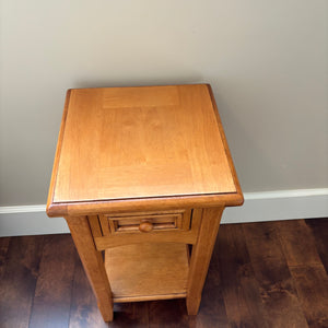 28” Tall Solid Wood Accent Stand/Table with Small Drawer - M358