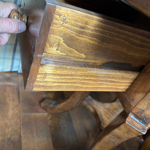 Solid Wood Accent Table with Plank Design and Small Drawer - M363