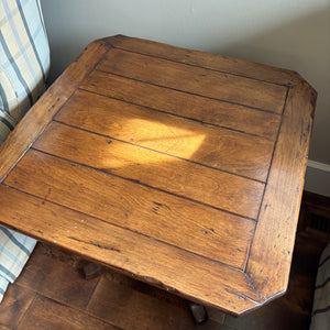 Solid Wood Accent Table with Plank Design and Small Drawer - M363
