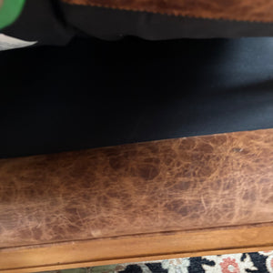 Genuine Leather Arm Chair with Deep Seat and Solid Wood Frame - M366