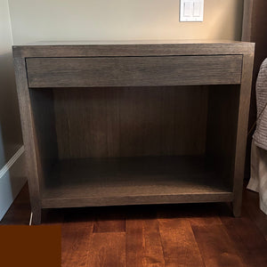 Contemporary Solid Wood Open Night Stand with Single Drawer - M318