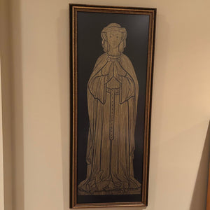 40" x 16" Framed Lady Jemima Wilson Brass Rubbing - M337