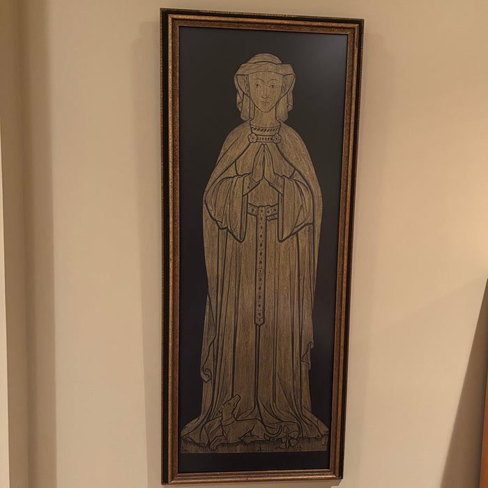 40" x 16" Framed Lady Jemima Wilson Brass Rubbing - M337