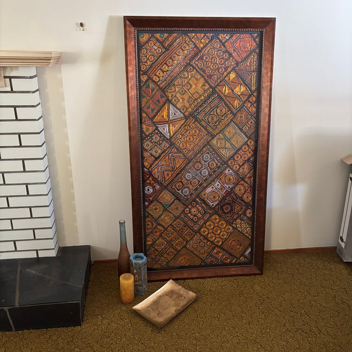 56" x 30" Framed Fabric Wall Art Grouping - R564