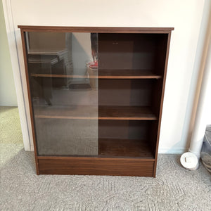 Vintage Cabinet/Bookcase with Glass Sliding Doors - S526