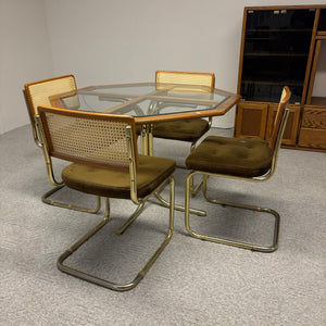 Vintage Octagon Dining Table with 4 Chairs  - S527