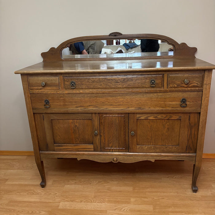 Vintage Solid Wood Buffet with Mirrored Back - S503
