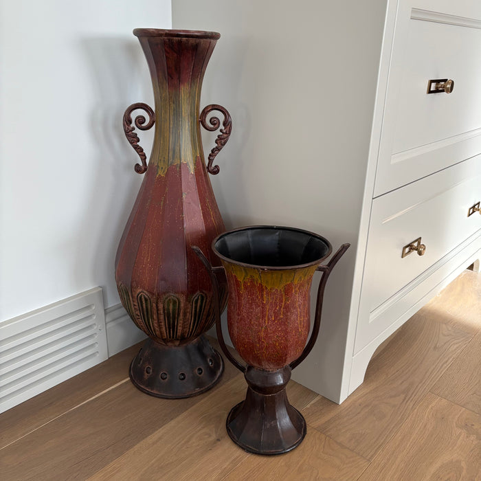 2 Large Tin Vases - L308