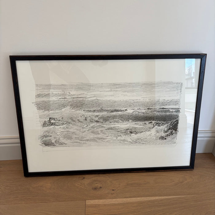 20” x 30” Framed William Trost Richards Folio Graphite Seascape VI Print - L309