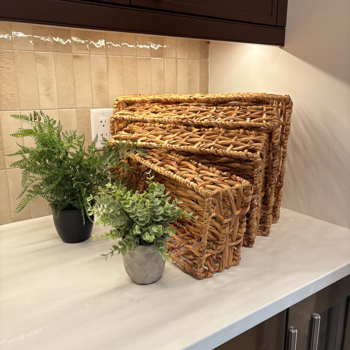 Wicker Baskets and Faux Potted Plants - L310