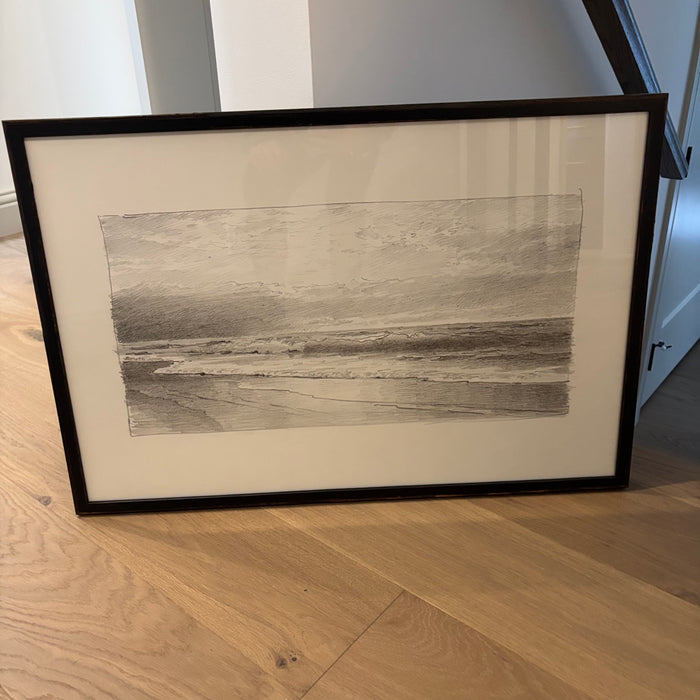 20” x 30” Framed William Trost Richards Folio Graphite Seascape II Print - L313