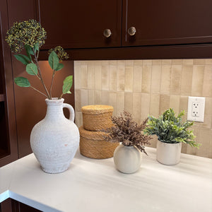 Home Decor Grouping (White Earthenware Jug and More) - L321