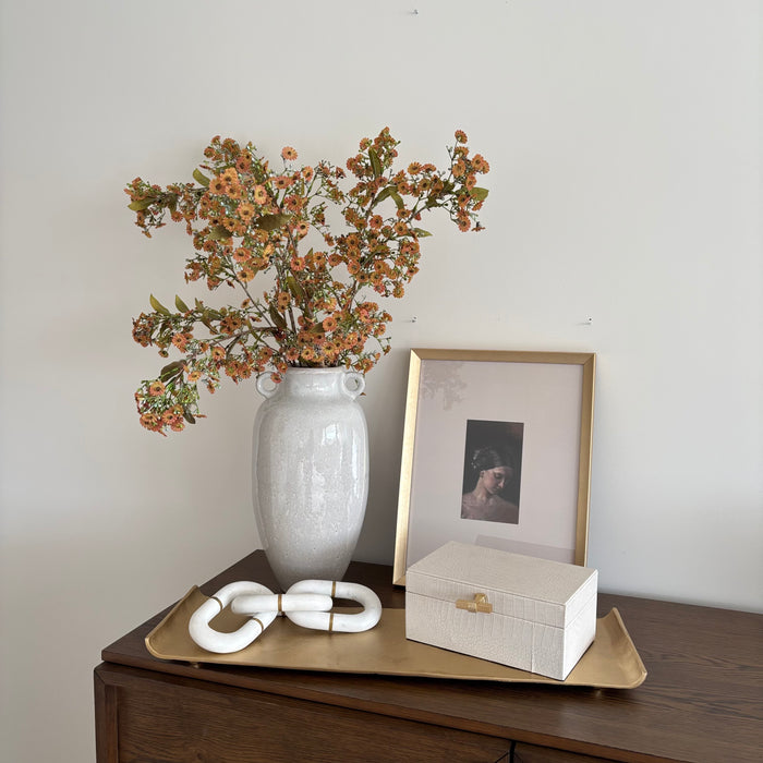 Home Decor Grouping (Antique Brass Tray and More) - L340