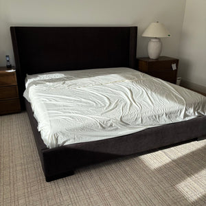 Van Gogh Austin Grey Velvety Fabric Upholstered King Size Bed Frame (Retail Value $2685) - L347