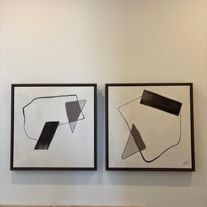 Set of 2 30” x 30” Framed Textured Canvases - L349