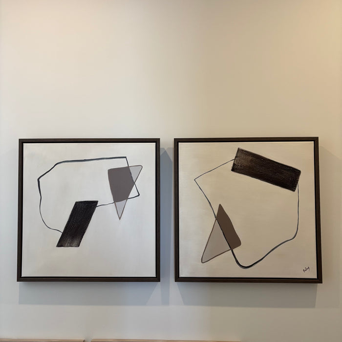 Set of 2 30” x 30” Framed Textured Canvases - L349