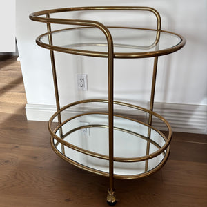 West Elm Albee Bar Cart in Antique Brass (Retail Value $524) - L325