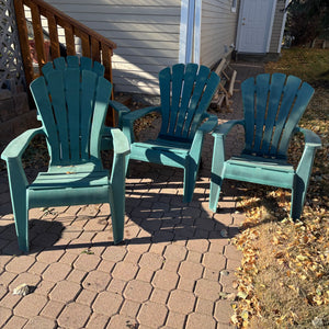 Outdoor Chairs Grouping (one folding chair is ripped)  - C503