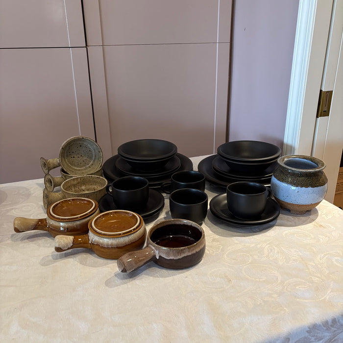 Stoneware and More Grouping (French Onion Soup Bowls and More) - 0454