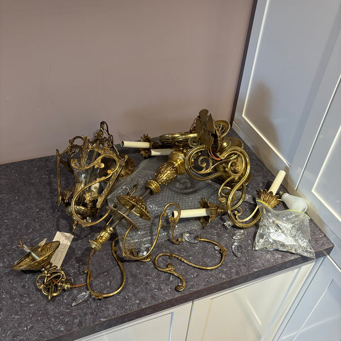 As is Vintage Brass Light Fixtures - 0459
