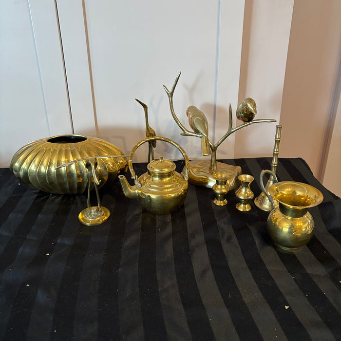 Vintage Brass Grouping (Teapot and More) - 0531