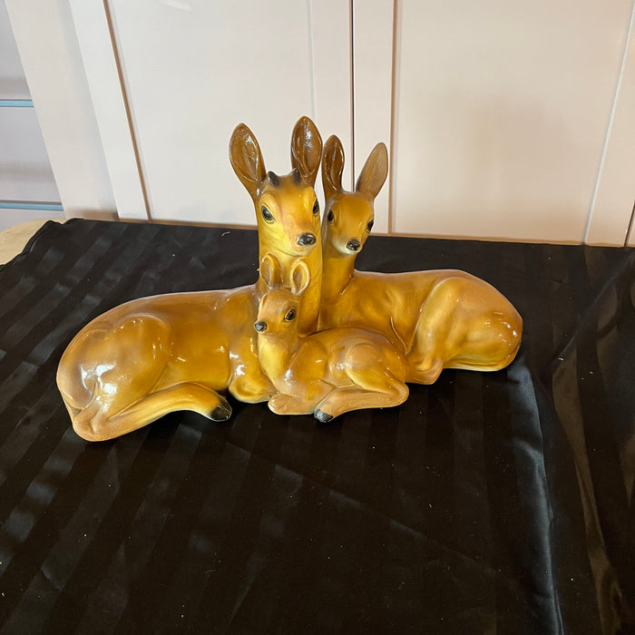 19” Long Vintage Deer Pottery Figurine (previous break has been repaired) - 0566