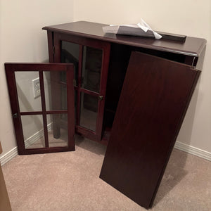 Simpli Home Warm Shaker Solid Wood Low Storage Cabinet, Tobacco Brown (3/4 Assembled) - B200