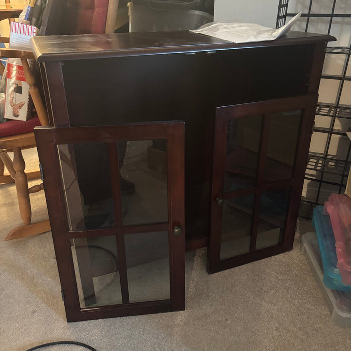 Home Studio Wendy Solid Wood Low Storage Cabinet, Tobacco Brown (3/4 Assembled) - B208