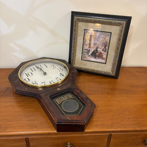 Vintage Regular Wall Clock and Framed Trisha Romance Print - B266