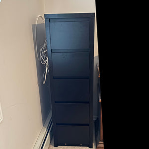 Narrow Black 5 Drawer Dresser - - B214