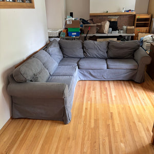 IKEA sectional sofa (some staining and wear) - L516