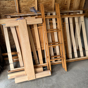 As is Wood twin over twin bunk bed Grouping - L639
