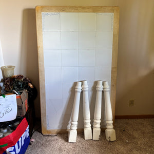 As is Kitchen table with ceramic tile top (some tiles are cracked) - L533