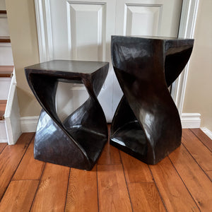 Pair of 2 Solid wood side table/stools - M677