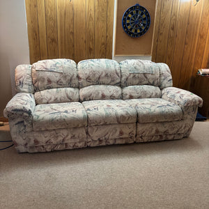 Floral three seater couch with reclining ends- O467