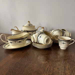 23 Piece Vintage Minton Grasmere Blue Gold rimmed China (in excellent condition) - O469