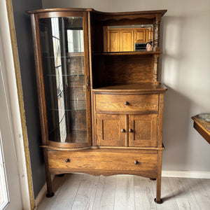 Antique oak side by side china cabinet (circa 1910) - O473
