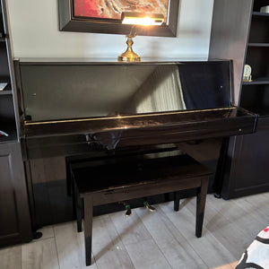 Royale black upright piano with bench and lamp- O492