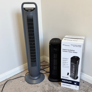 Floor fan and heater with remotes - R445