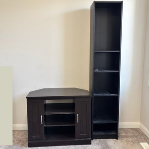Home Grouping (black brown billy bookcase and black brown TV stand) - R541